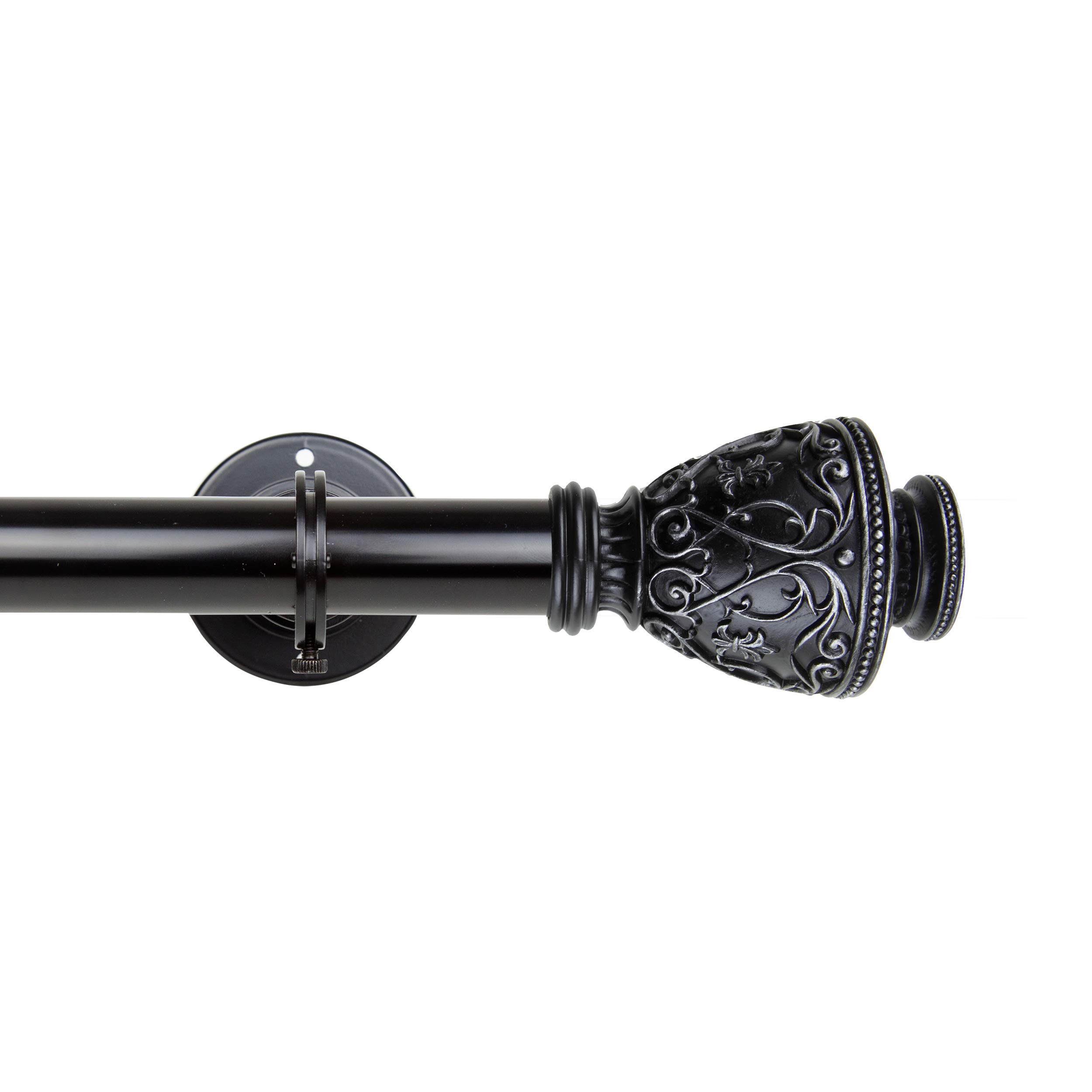 Rod Desyne Veda 1-Inch Adjustable Ceiling Curtain Rod - 120 to 170 Inches, Black - Perfect for Room Dividers, Window Treatments & Home Decor