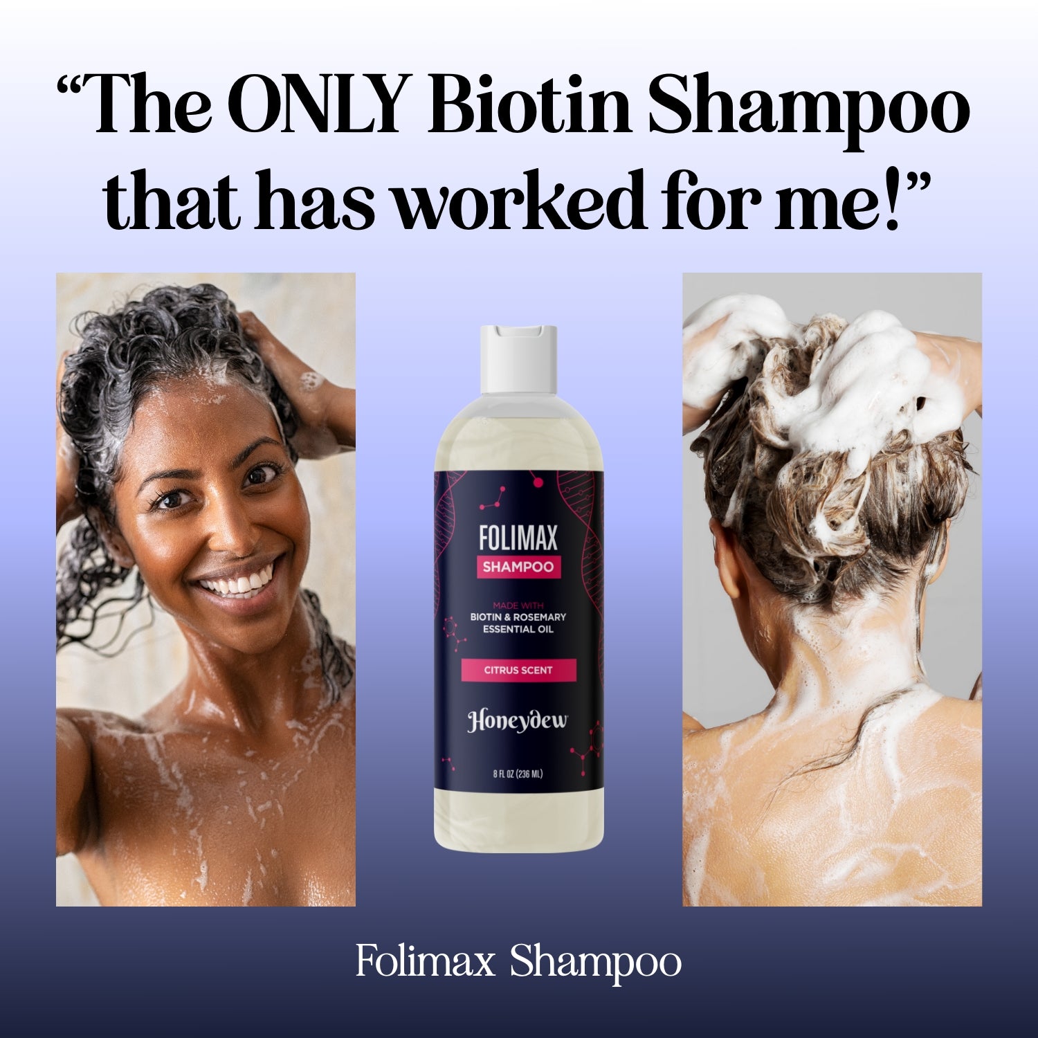 Folimax Citrus Rosemary Shampoo for Hair Growth & Scalp Care - Refreshing Natural Shampoo for Dry, Damaged Hair - Perfect for Daily Use & Salon Results at Home
