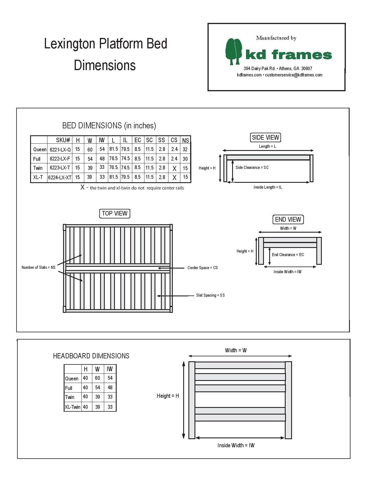 KD Frames Lexington Twin Platform Bed Frame - Solid Wood Unfinished Minimalist Bed with Slatted Headboard - No Box Spring Needed, Easy Assembly - Natural Wood Bedroom Furniture for Modern & Scandinavian Style Homes