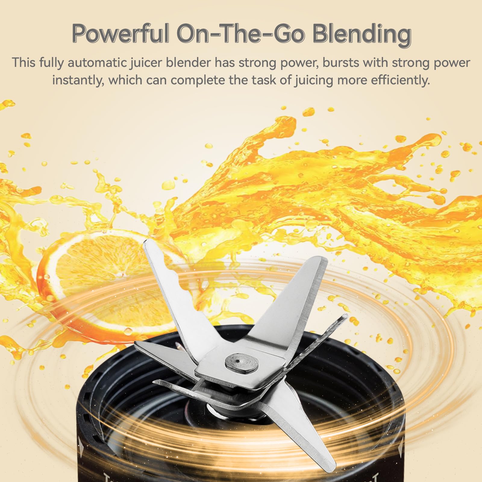 Portable Electric Blender Juicer Cup - 350W Personal Mini Smoothie Maker with Stainless Steel Blades | Retro Shake & Ice Crusher for Countertop | Perfect for Travel, Beach, Office & Gym Workouts (White, US Plug)