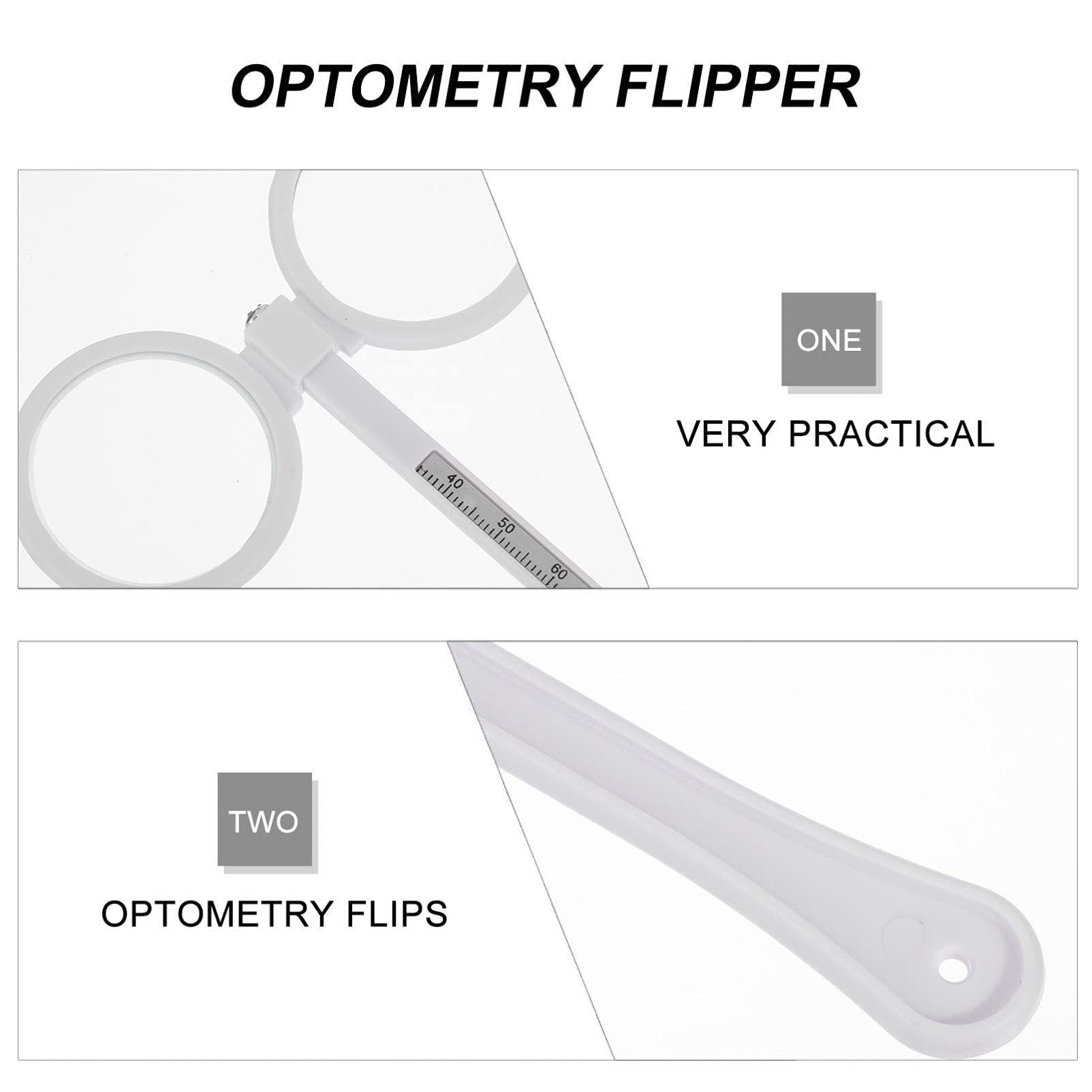 DOITOOL 4-Piece Optical Flipper Lens Set - Plastic Optometry Flippers with Scale for Eye Exams | Perfect for Optometrists, Eye Clinics & Vision Testing