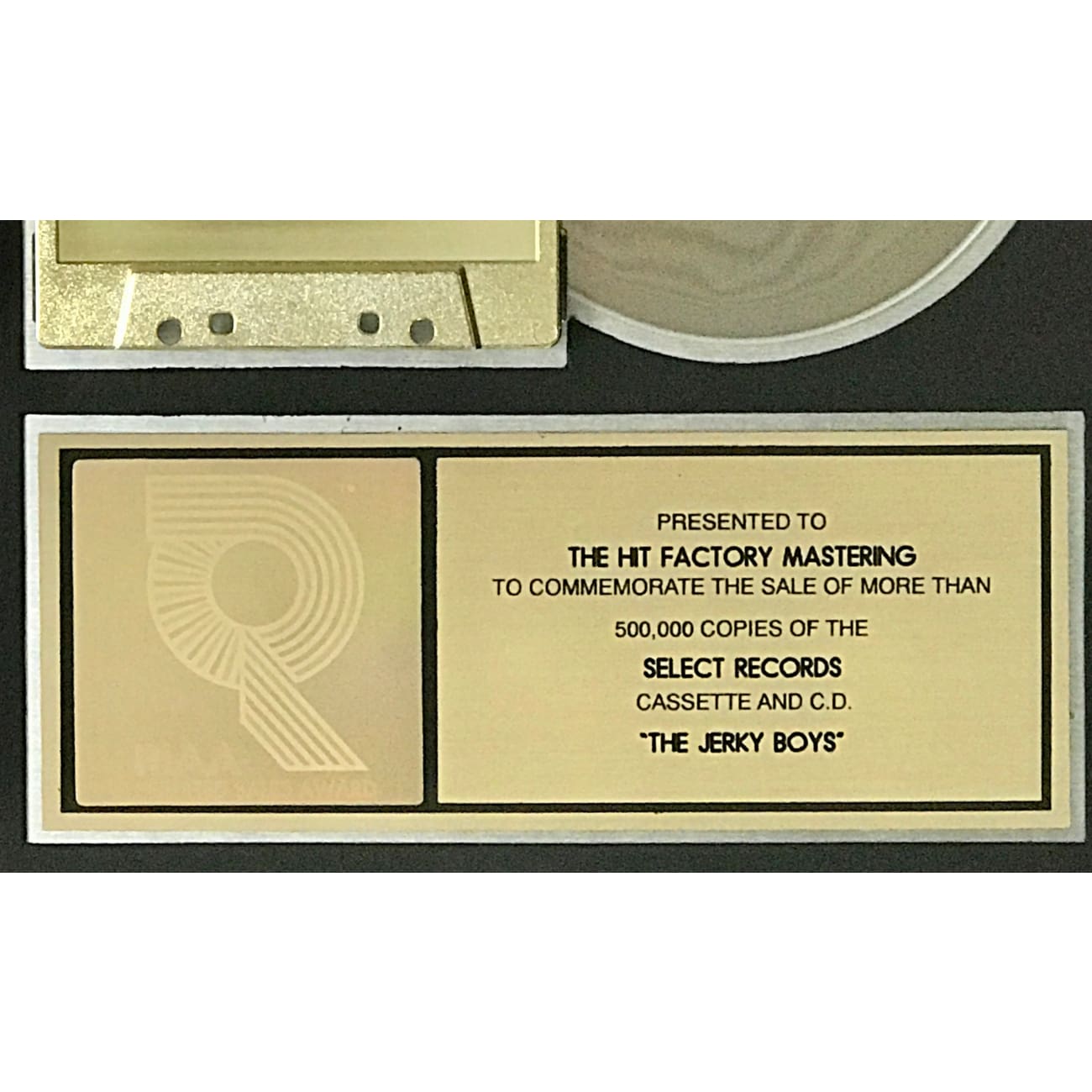 The Jerky Boys RIAA Gold Album Award - Certified Music Collectible for Fans & Memorabilia Enthusiasts | Perfect for Display in Home, Office, or Music Studio