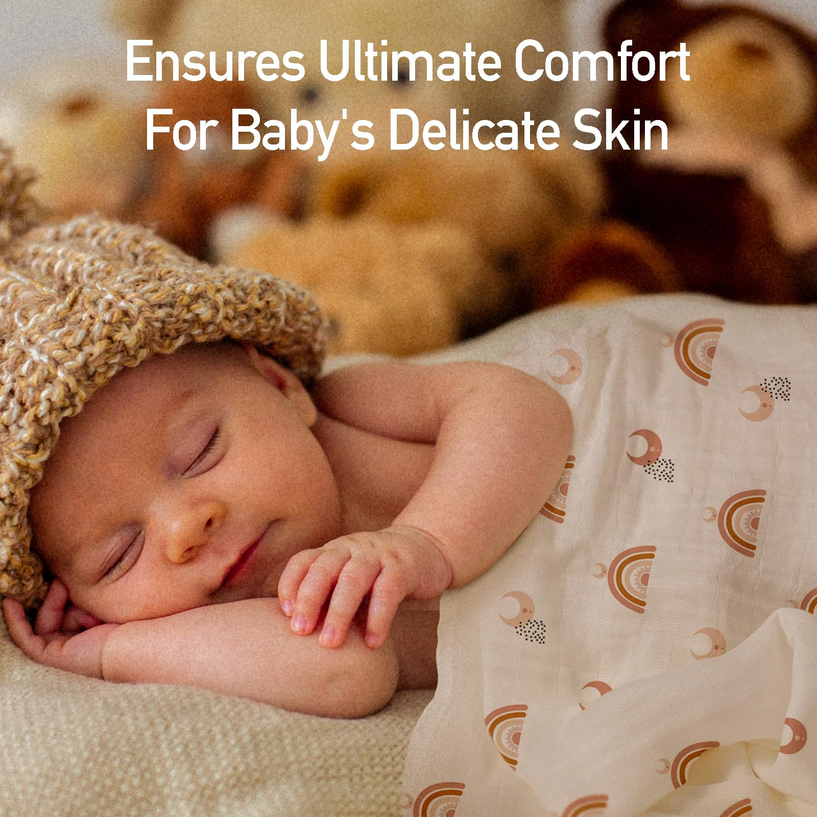 GLLQUEN 4-Pack Muslin Swaddle Blankets for Babies - 35