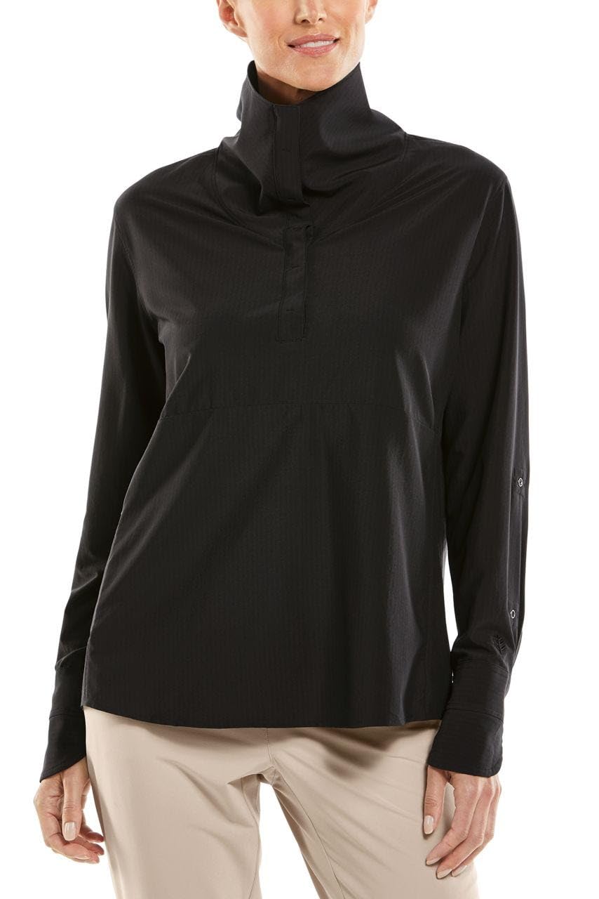 Coolibar UPF 50+ Women's Sun Protective Tunic Top with Funnel Neck - Lightweight UV Protection Shirt for Beach, Hiking & Outdoor Activities