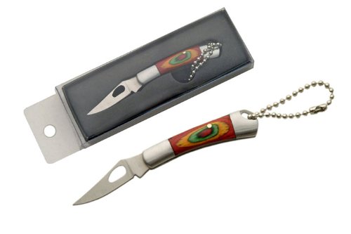 SZCO Supplies Sweep Blade Keychain Knife - Compact Folding Pocket Knife with Keyring for Outdoor, Camping, Hiking & Everyday Carry (EDC)
