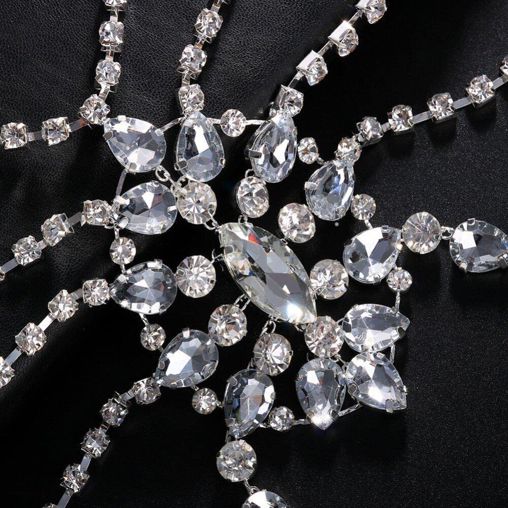 Stylish Punk Rhinestone Body Chain Necklace - Adjustable Multi-Layer Chest & Shoulder Jewelry for Women | Perfect for Music Festivals, Parties & Boho Fashion Outfits
