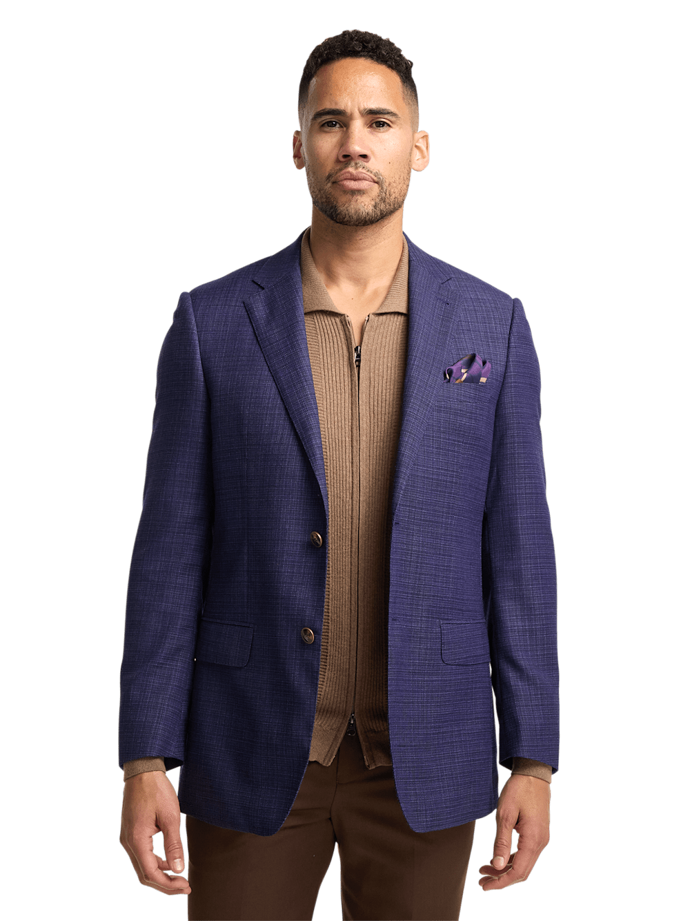 Premium Wool Single Breasted Notch Lapel Blazer for Men - Elegant Purple Business & Formal Jacket - Perfect for Office, Weddings & Special Occasions