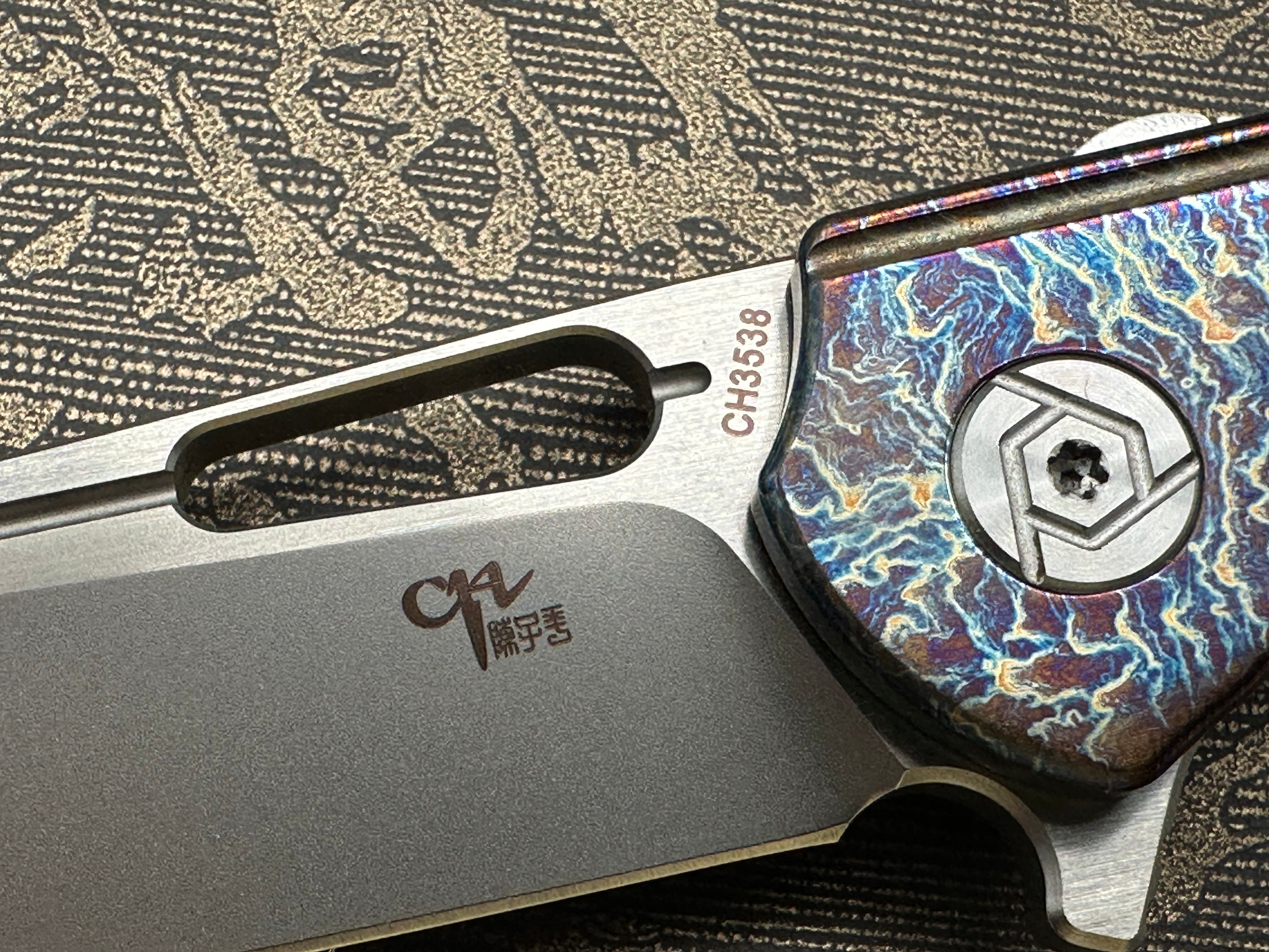 Premium CH 3538 Titanium Handle with S35VN Blade - High-Performance Folding Knife for Outdoor Adventures, Camping & EDC