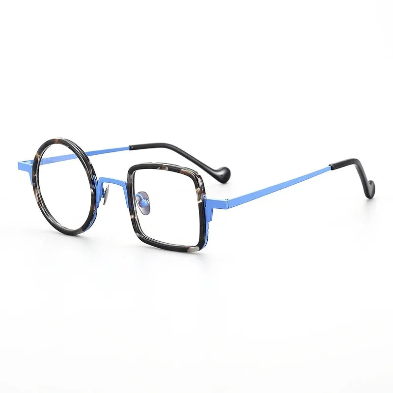 Stylish Unisex Full Rim Square & Round Titanium Acetate Eyeglasses Frame 493100 - Lightweight Durable Glasses for Work, Reading & Fashion Accessories