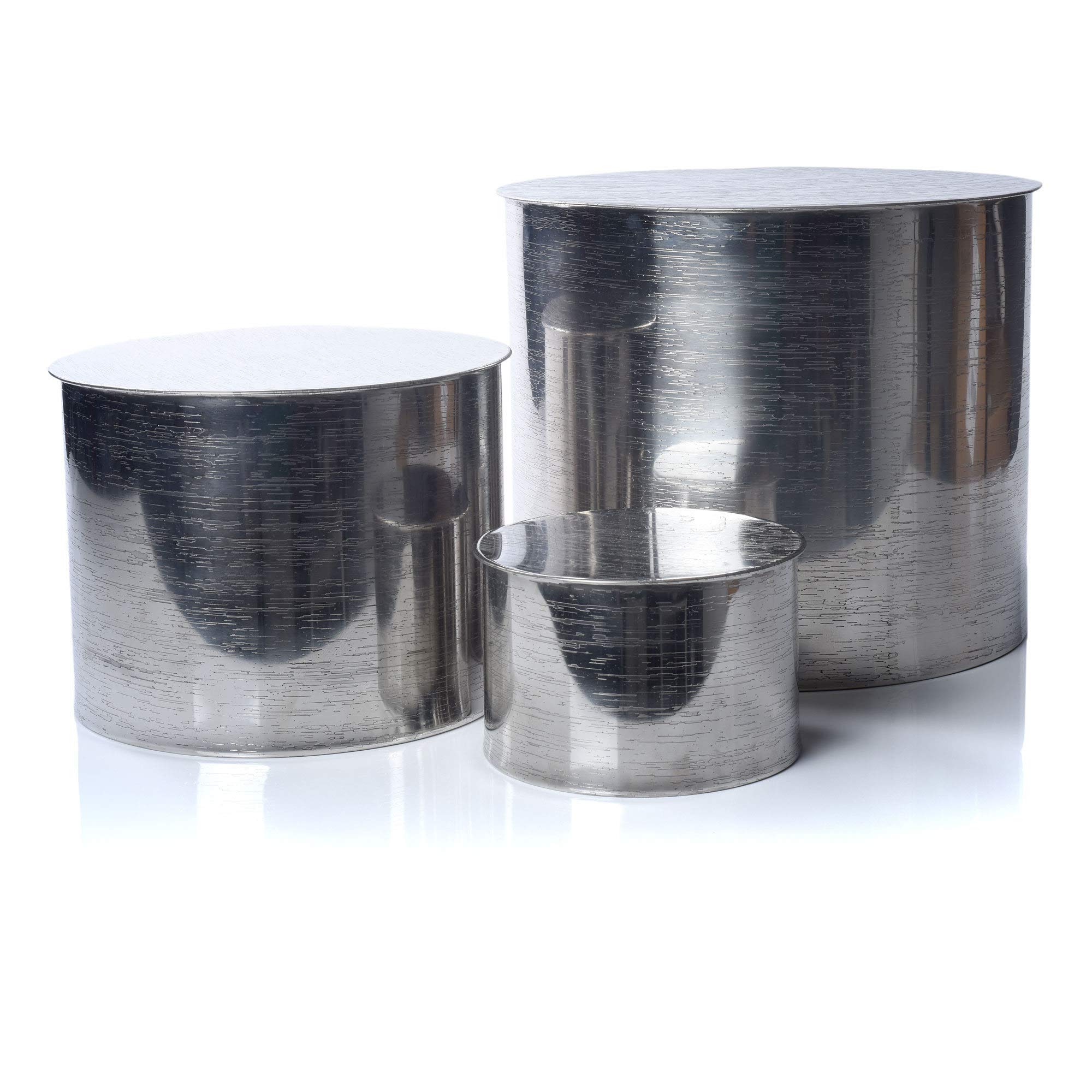 Premium Stainless Steel Food Risers Set of 3 - IMPULSE! Sequoia Elegant Serving Stands for Cakes, Desserts, Appetizers | Perfect for Party Plating, Buffet Displays & Kitchen Organization