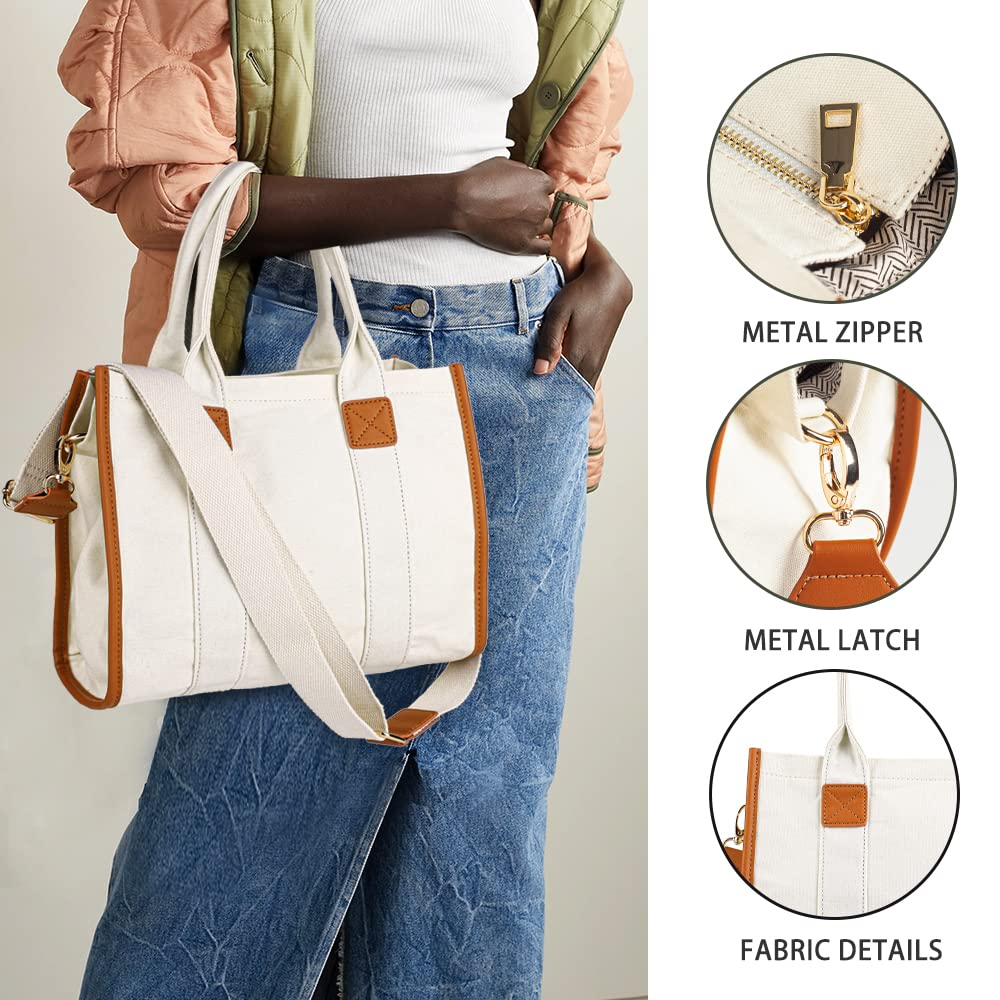 Stylish Canvas Tote Bag for Women - Durable Crossbody & Top Handle Handbag - Perfect for Shopping, Work, Travel & Everyday Use