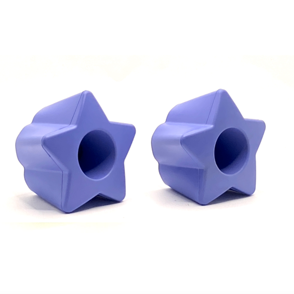 RollerStuff Twinkle Toes Bolt-On Toe Stops for Roller Skates - Periwinkle Color with Sparkle Design | Perfect for Roller Derby, Artistic Skating & Outdoor Rollerblading