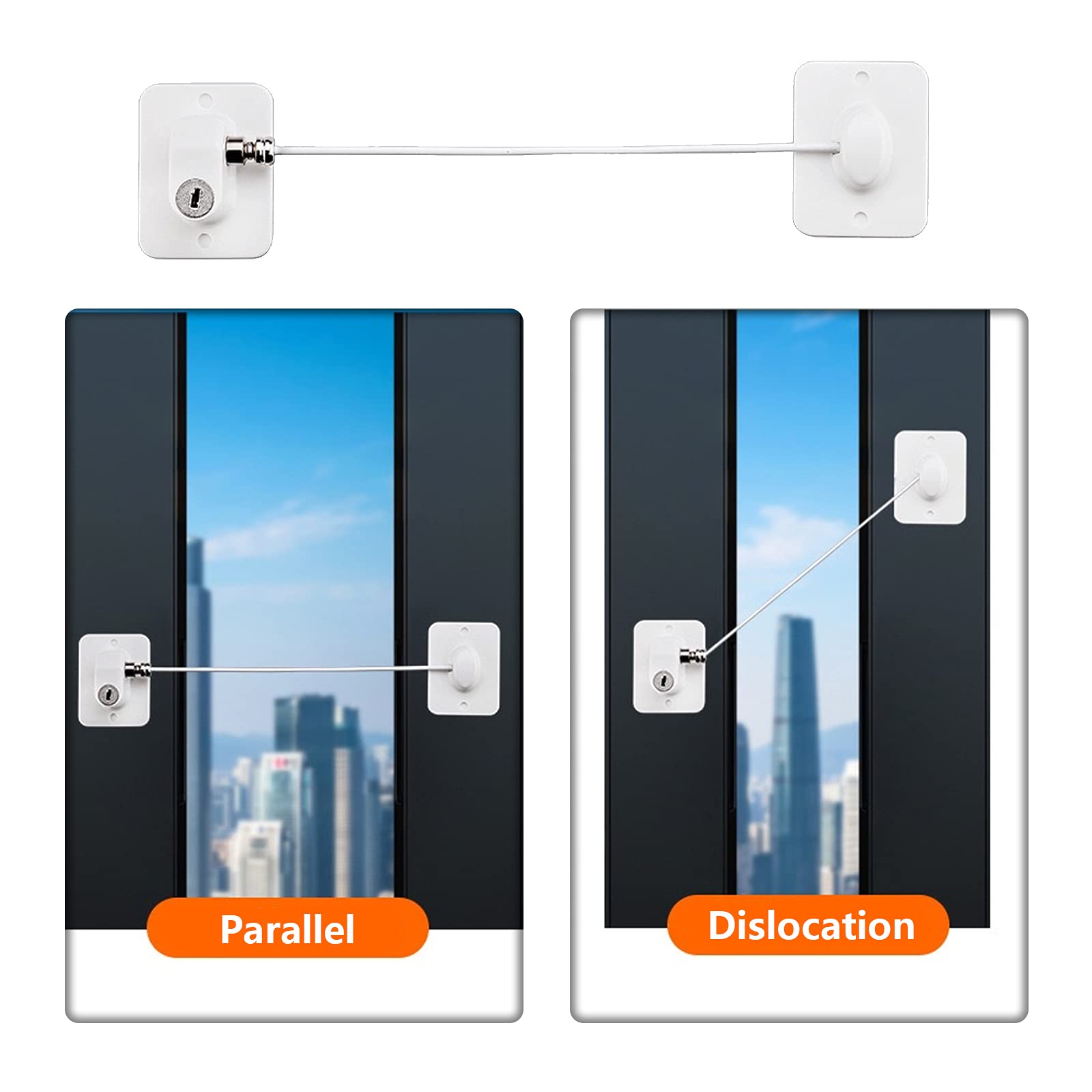 Child Safety Cabinet Latches - 2 Pack Self Adhesive Window & Door Locks for Baby Proofing - Secure Fridge, Cabinets & Drawers - White Childproof Locks for Home Safety (Perfect for Kitchens, Bathrooms & Nursery Areas)