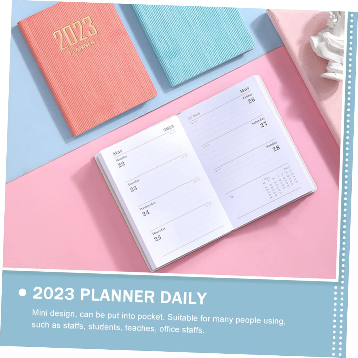 COHEALI 5-Pack A5 Notebook Set - Daily Planner, Office Agenda Book with Couple Figurine, Portable Paper Journal for Work, School & Personal Organization | Perfect Gift for Students & Professionals