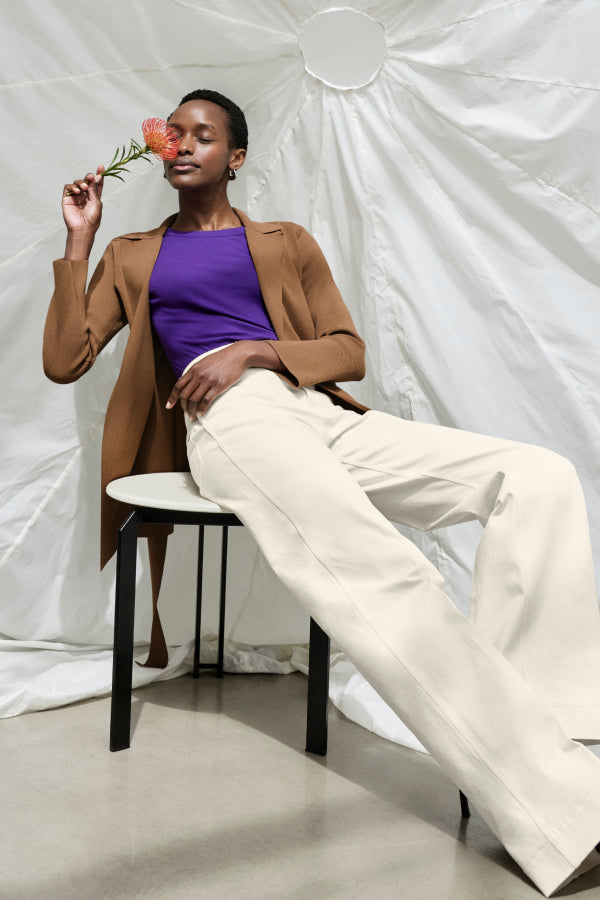 Milo Wide Leg Jeans for Women - Eco-Friendly Better Than Denim Stretch Pants in Bright Ivory | Casual Chic Outfit for Streetwear & Everyday Comfort
