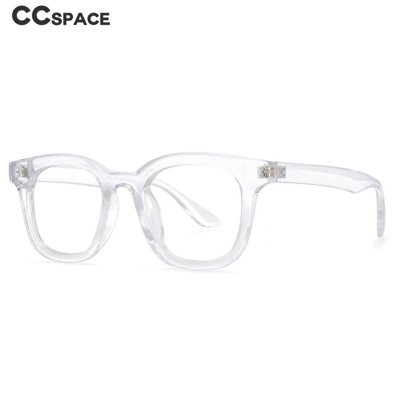 CCspace Unisex Full Rim Square Resin Frame Eyeglasses 53180 - Lightweight Comfortable Glasses for Men & Women - Perfect for Reading, Work, and Daily Wear
