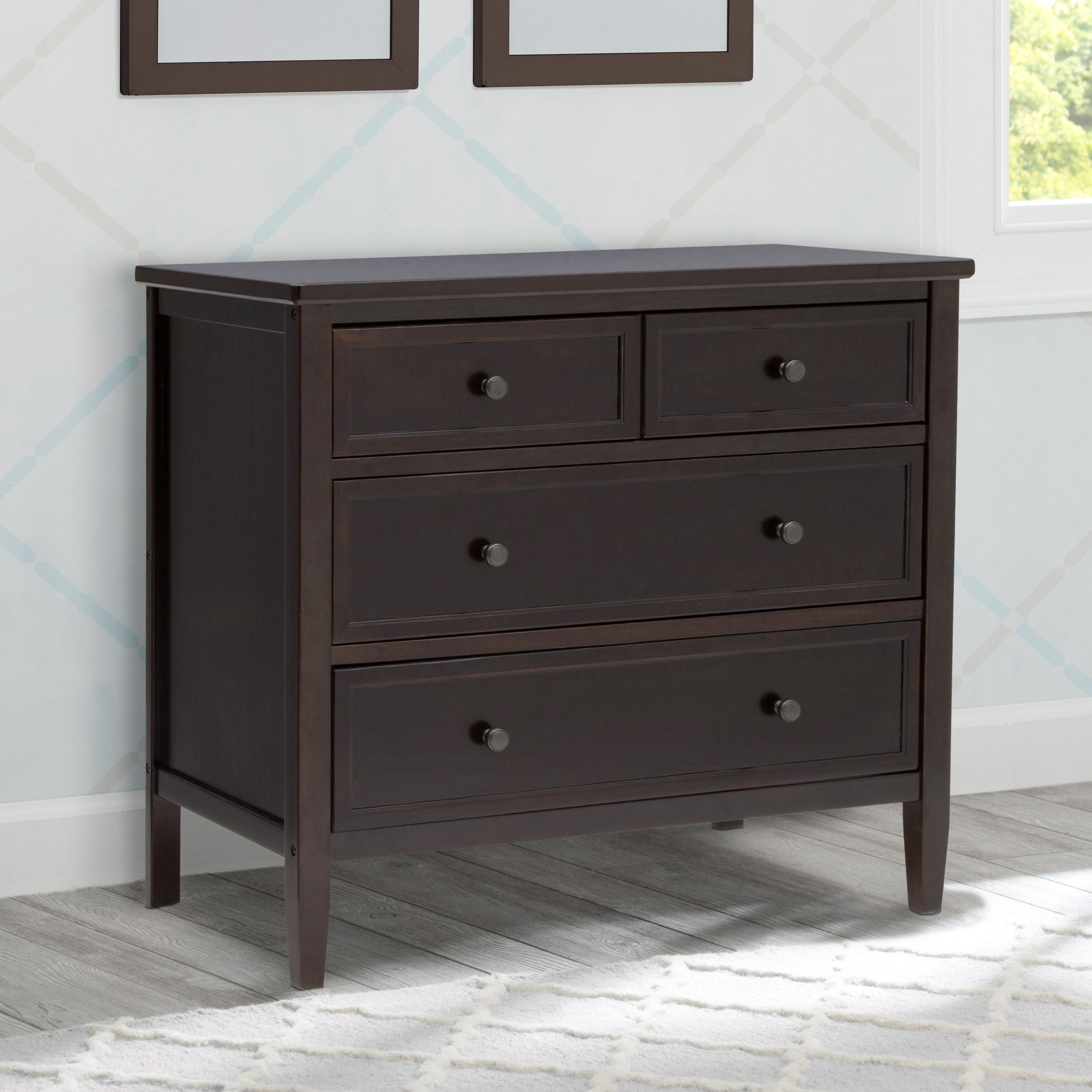 Epic 3-Drawer Wooden Dresser with Interlocking Drawers - Sturdy Bedroom Storage Organizer for Clothes, Linens & Accessories | Perfect for Master Bedroom, Guest Room or Dormitory