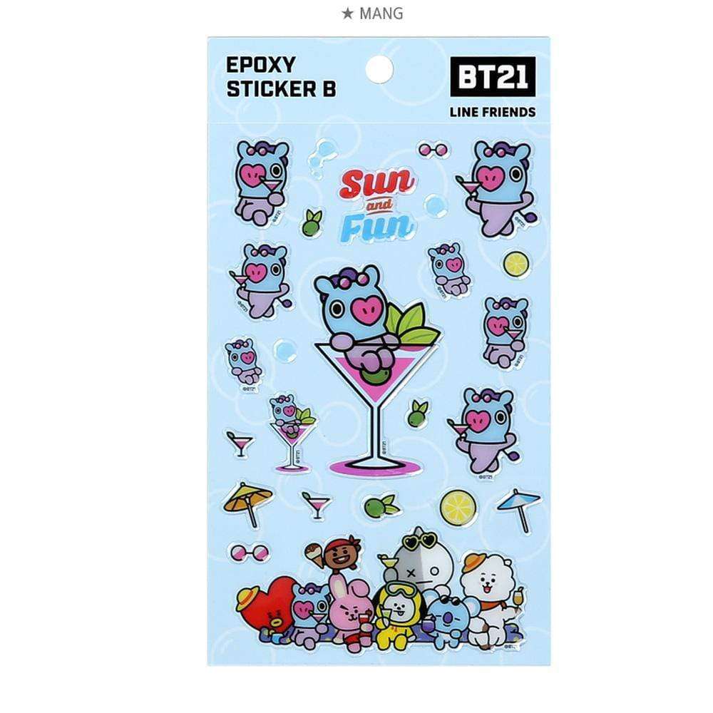 BT21 Epoxy Sticker Set - Waterproof, Durable Vinyl Decals for Laptops, Phones, and DIY Crafts - Perfect for K-POP Fans and BTS Merch Collectors