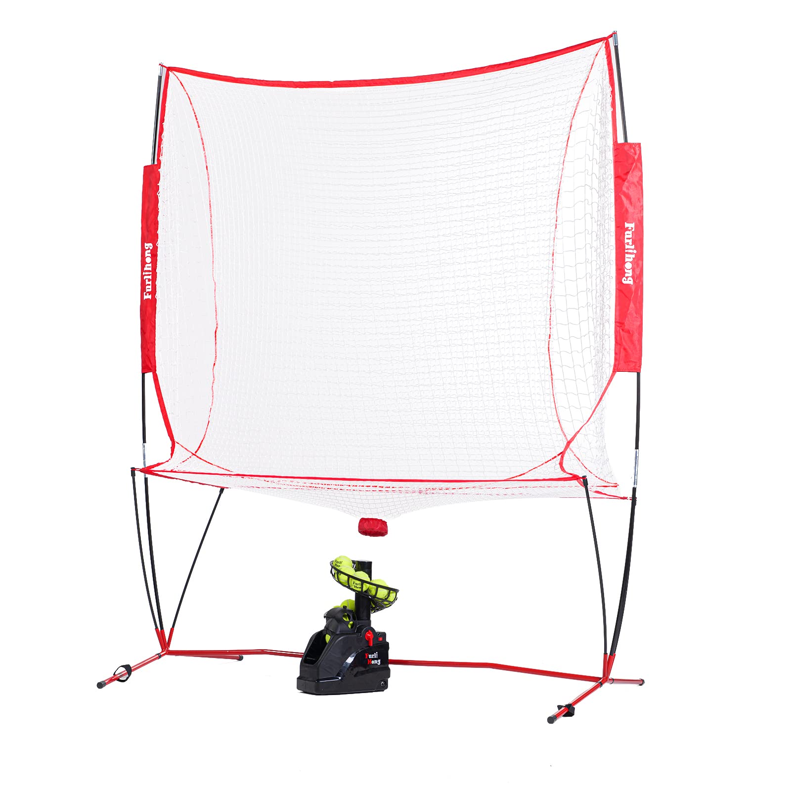 6802NT 2-in-1 Tennis & Baseball Pitching Machine with Net Combo | Ball Recycling System | Includes 6802BH & NT01 | Perfect for Backyard Practice & Team Training