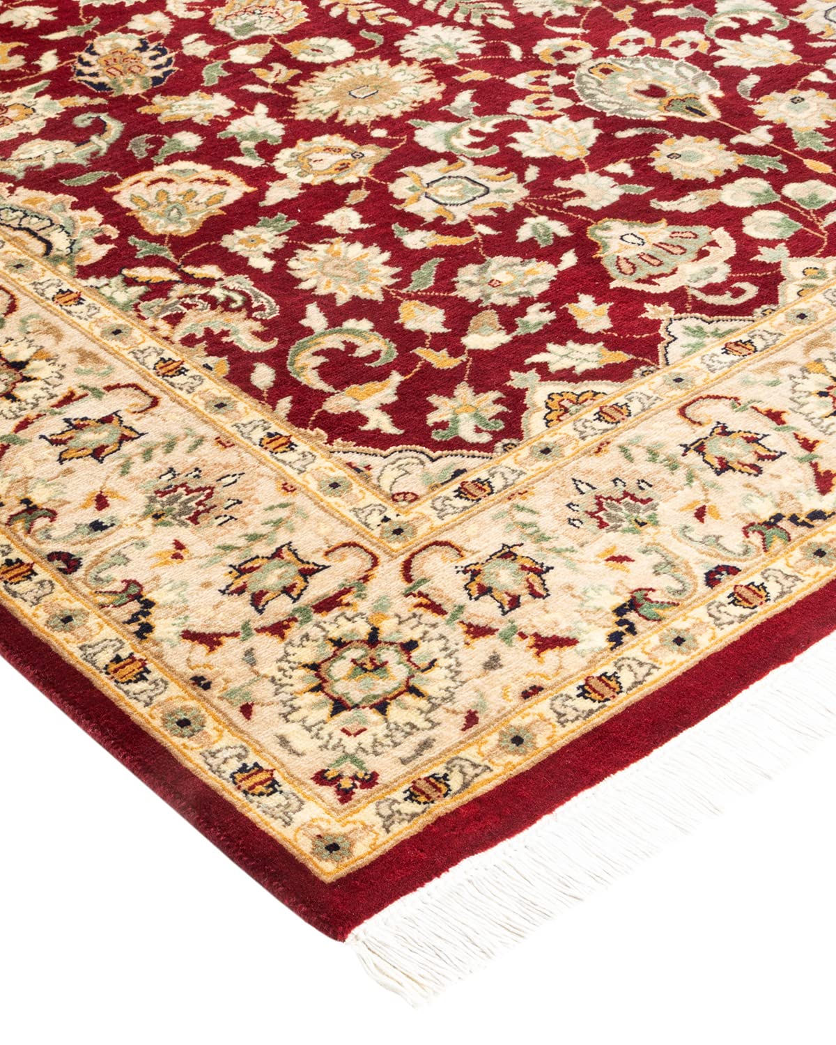 Handmade Wool Oriental Mogul Red 4x6 Area Rug - Traditional Hand-Knotted Design for Living Room, Bedroom & Dining Room Decor