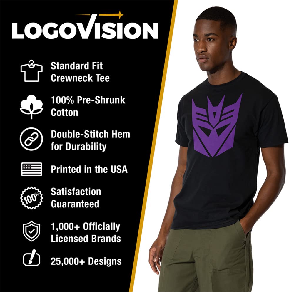 Official Transformers Decepticon Men's Short Sleeve T-Shirt - Licensed Graphic Tee for Fans & Collectors | Perfect for Cosplay, Comic Con & Everyday Wear