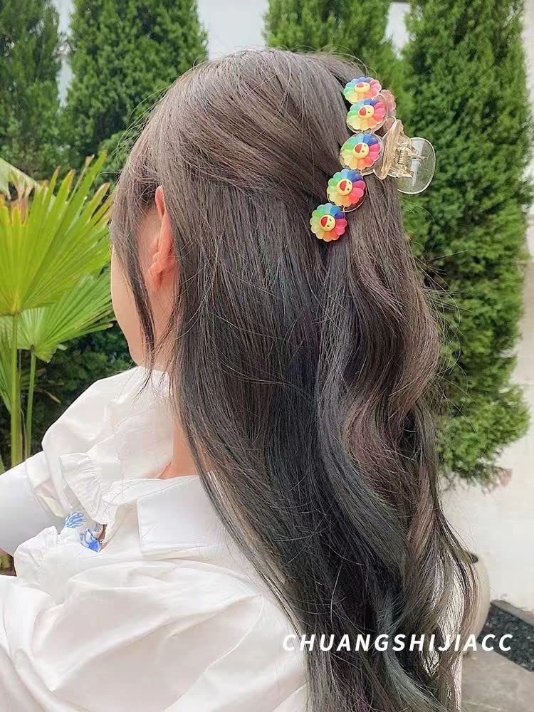 Cute Acrylic Cartoon Hair Clips for Girls - 3 Pack Hair Accessories for Ponytails, Buns & Braids - Fun Kids Hair Claws for School, Parties & Everyday Wear
