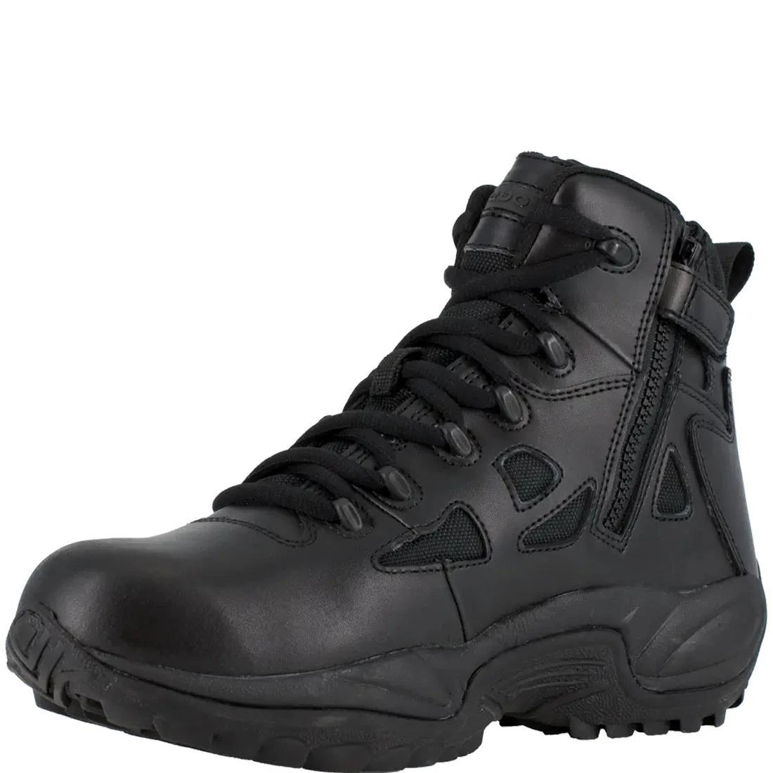 Rapid Response RB 6 Inch Soft Toe Waterproof Tactical Boots with Side Zip - Black | Lightweight Military Work Boots for Outdoor Hiking, Construction & Security Duty