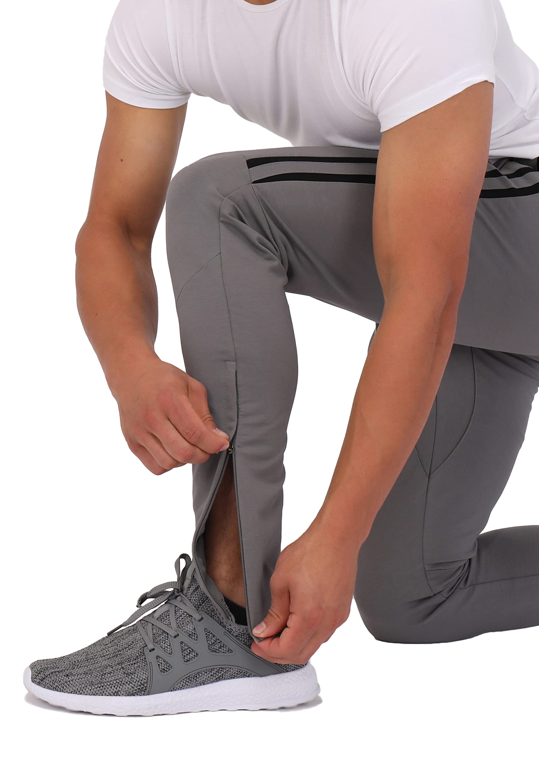 **Men's SCR Tall Jogger Sweatpants - 33/36 Inseam Athletic Pants with Zipper Pockets for Running, Gym & Casual Wear**