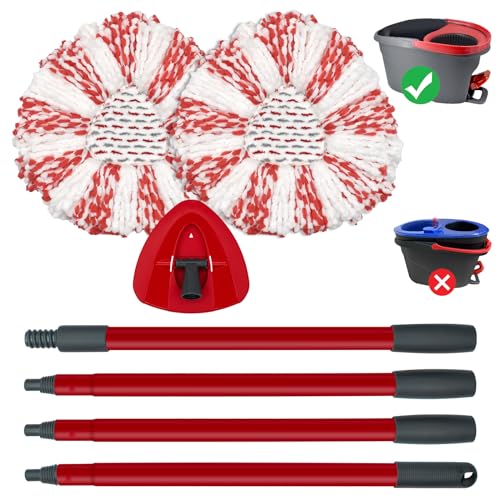 2 Red Heads + 1 Set Mop Handle + 1 Base