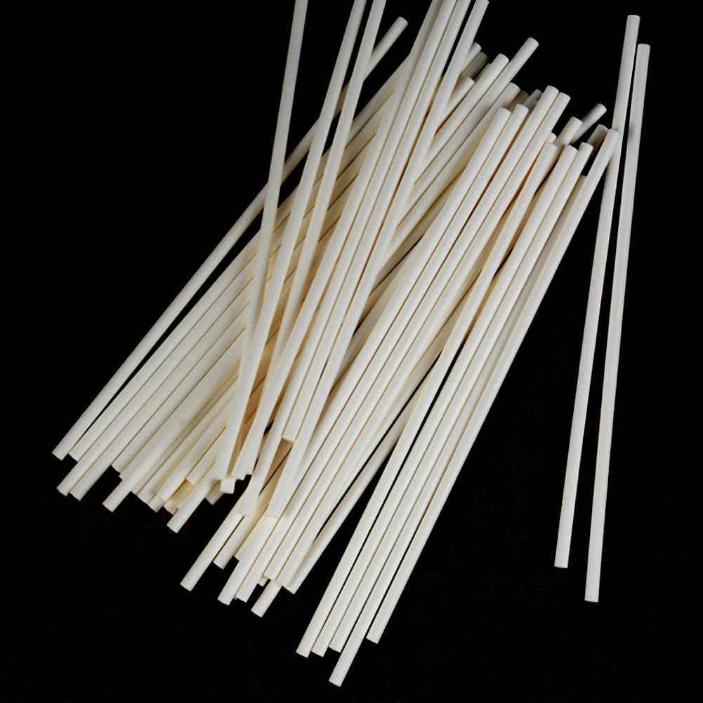 COOLAKE 100-Pack 6 Inch Paper Lollipop Sticks for Candy Making - Perfect for Cake Toppers, DIY Homemade Fruit Candy & Chocolate Treats - Great for Birthday Parties, Baby Showers & Wedding Desserts
