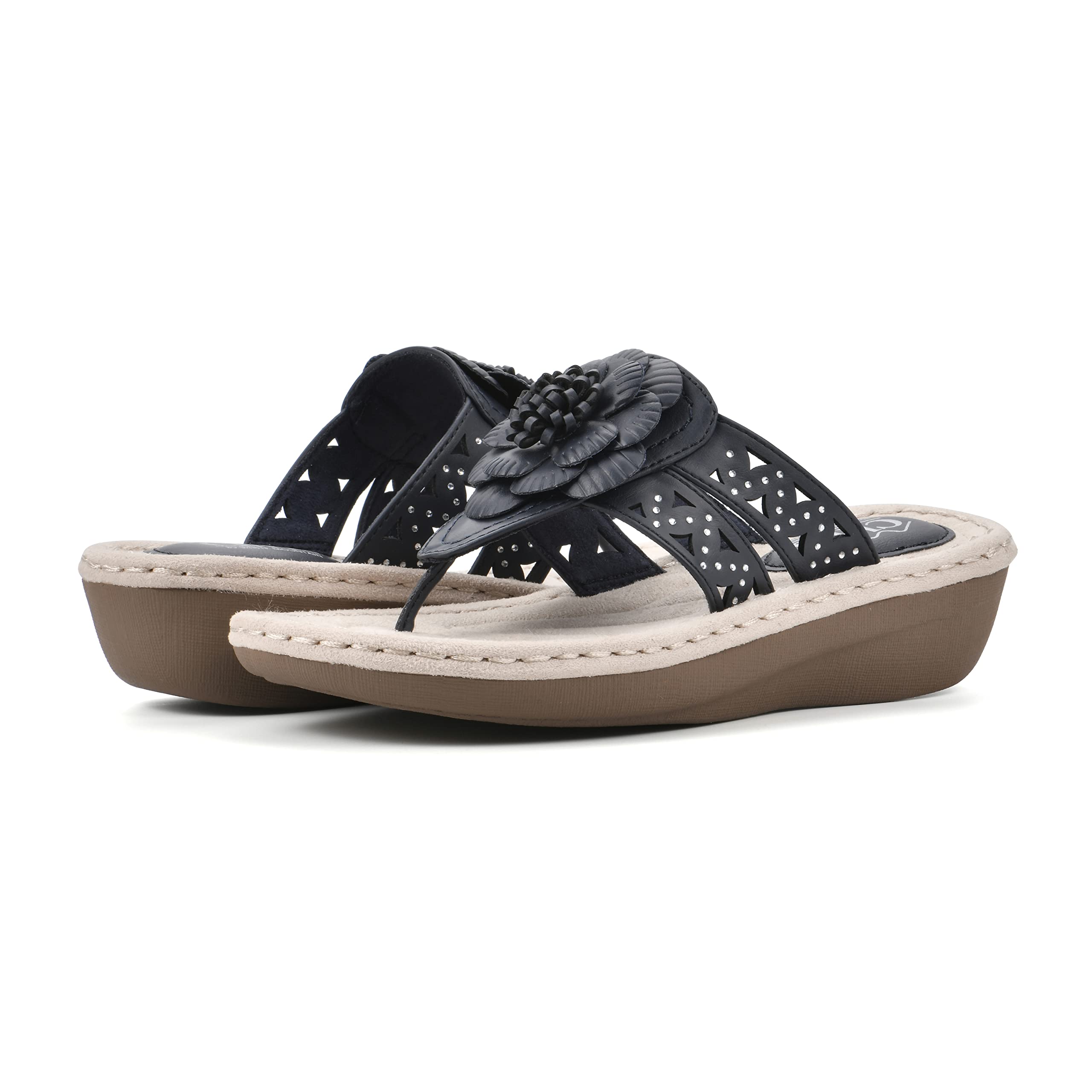 White Mountain Cynthia Wedge Sandal for Women - Summer & Beach Wear