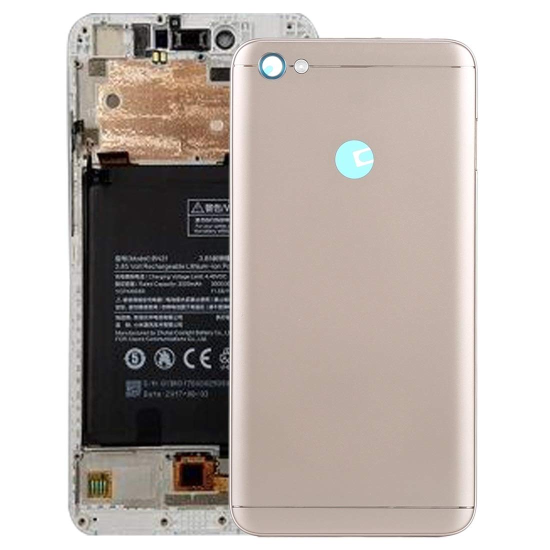 Xiaomi Redmi Note 5A Prime Battery Back Cover with Side Keys - Gold Replacement Case | Perfect for Everyday Protection & DIY Phone Repair