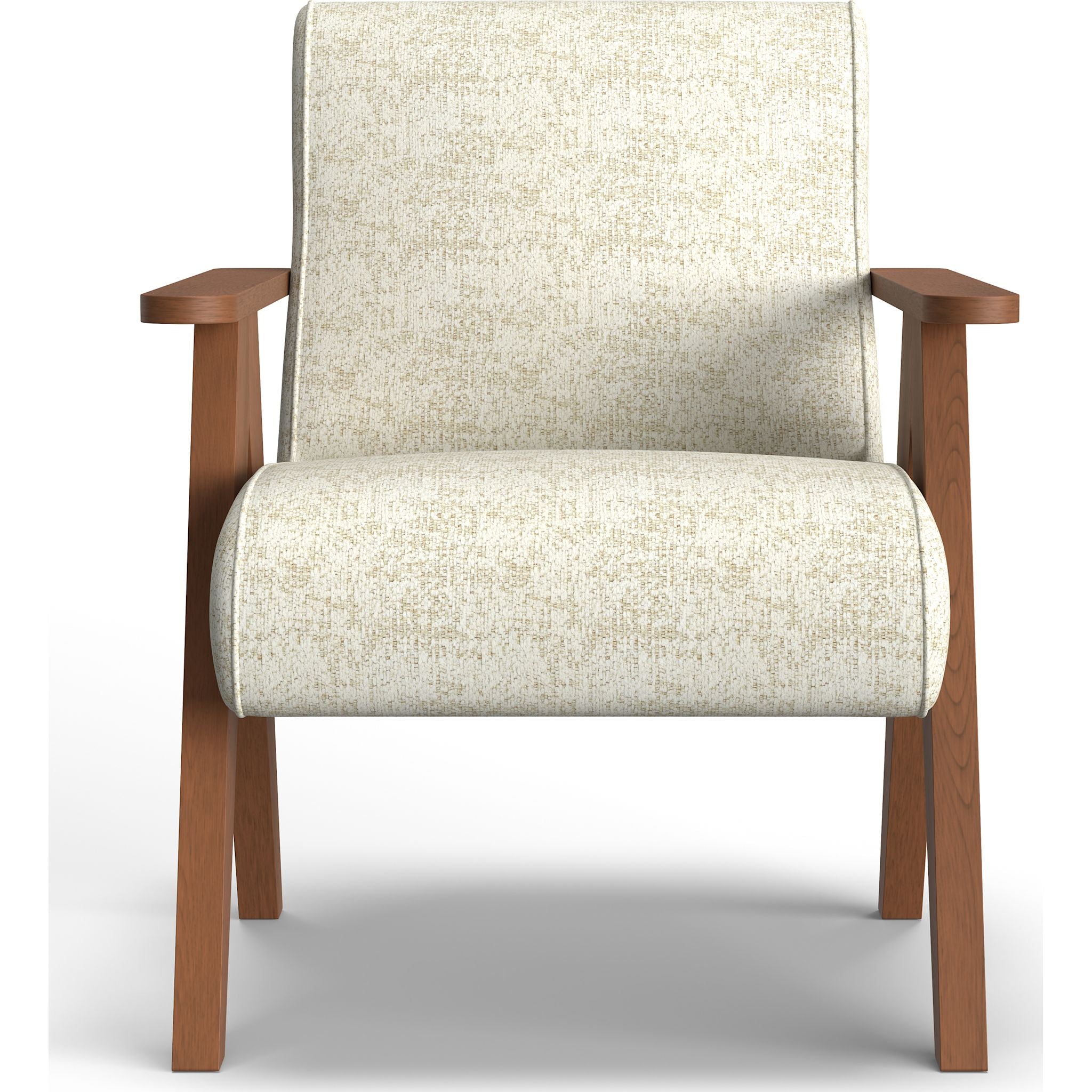 Bayden Accent Chair - Modern Parchment Upholstered Living Room Chair with Solid Wood Legs, Comfortable Lounge Seating for Home, Office or Reading Nook