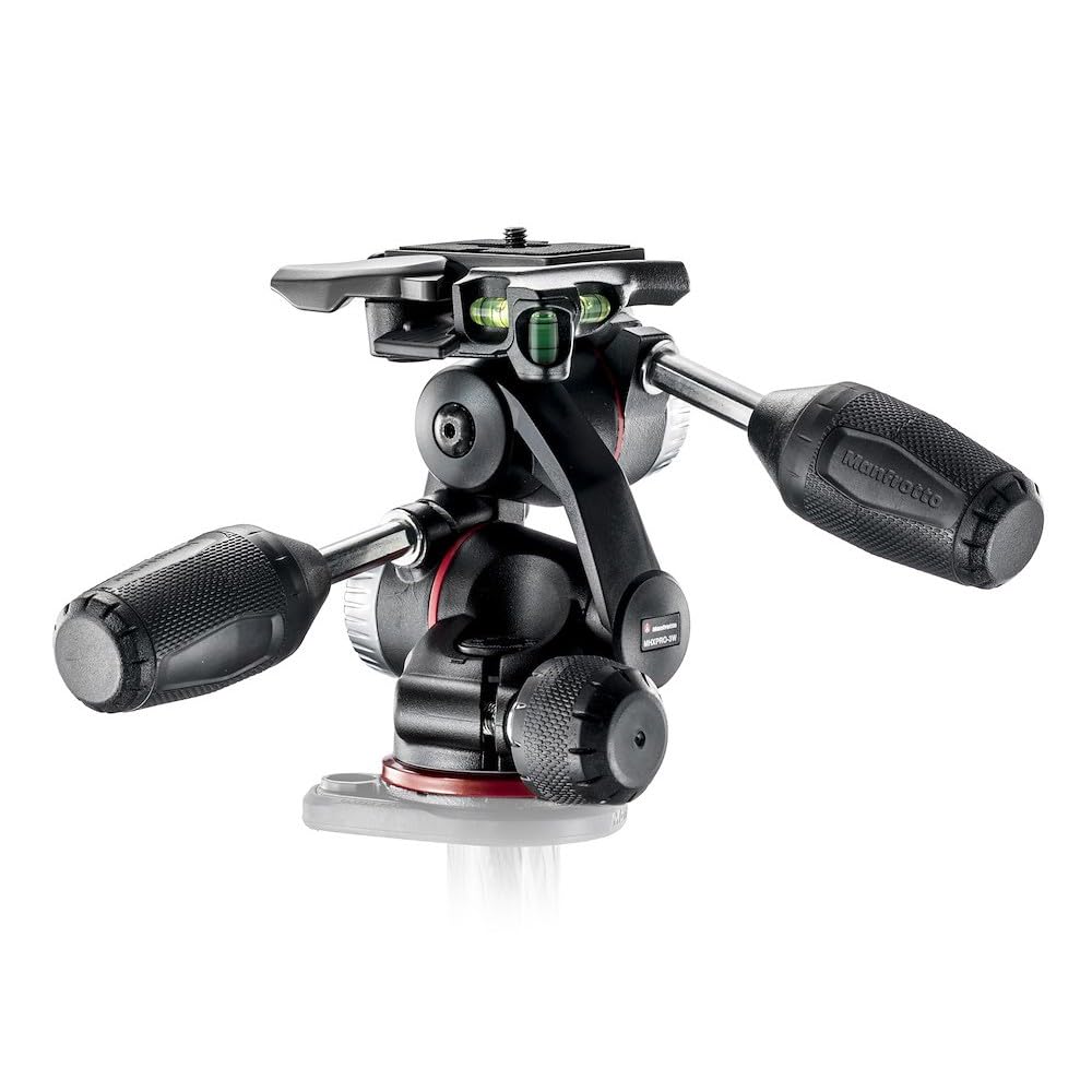 Manfrotto MHXPRO-3W X-PRO 3-Way Tripod Head with Retractable Levers & Friction Control - Aluminum Camera Tripod Head with Leveling Bubble for DSLR, Mirrorless & CSC Cameras - Perfect for Photography, Videography & Travel Shooting