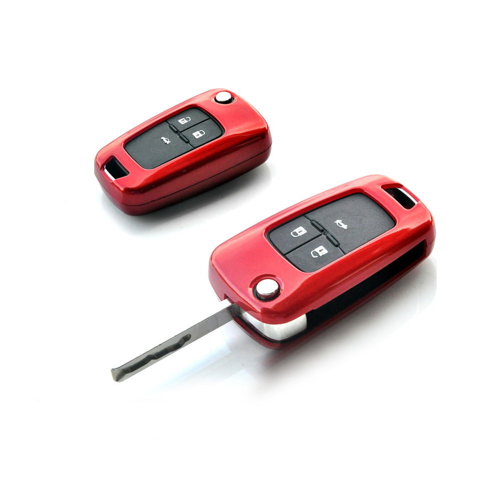 Premium Glossy Red Smart Key Fob Cover Replacement for Chevrolet GMC (3/4/5 Buttons) - Exact Fit Protection for Keyless Entry Remote - Perfect for Daily Use, Travel & Car Enthusiasts