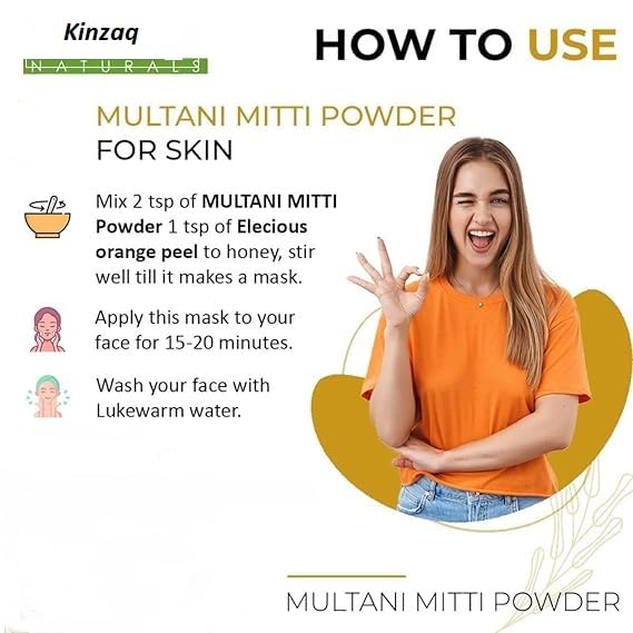 Kinzaq Herbal Amla Hair Powder & Multani Mitti Powder for Skin, Hair & Face Cleansing (Combo Pack 100g Each) - Natural Ayurvedic Beauty Treatment for Glowing Skin & Healthy Hair Growth