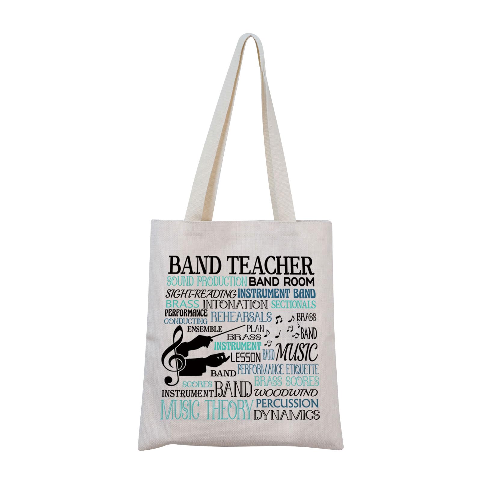 MNIGIU Band Teacher Gift - Music Conductor Appreciation Tote Bag for Women & Men - Perfect for Rehearsals, Concerts & Music Teacher Appreciation Week