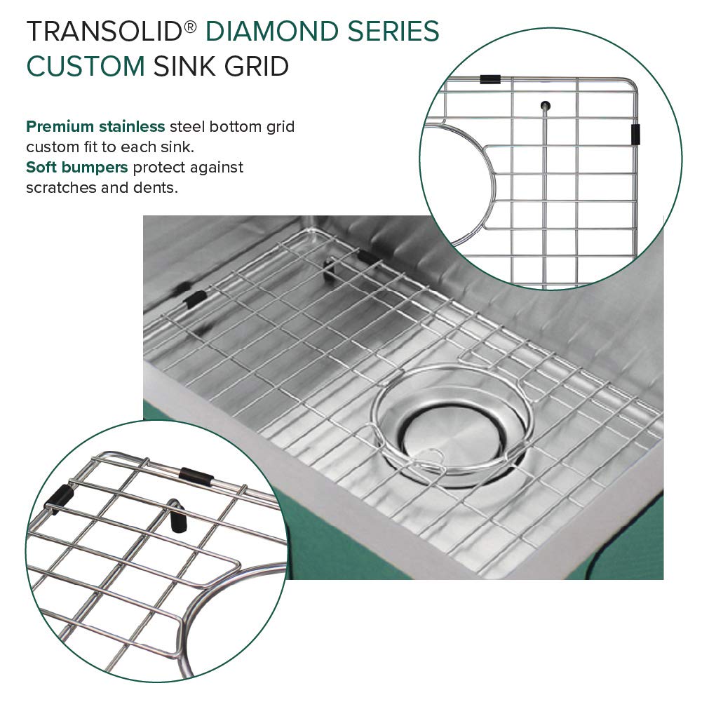 Transolid KKM-DUSB231810 23x18 Inch Stainless Steel Single Bowl Undermount Kitchen Sink with Accessories Kit - Durable & Stylish for Modern Kitchens, Easy Cleaning & Food Prep