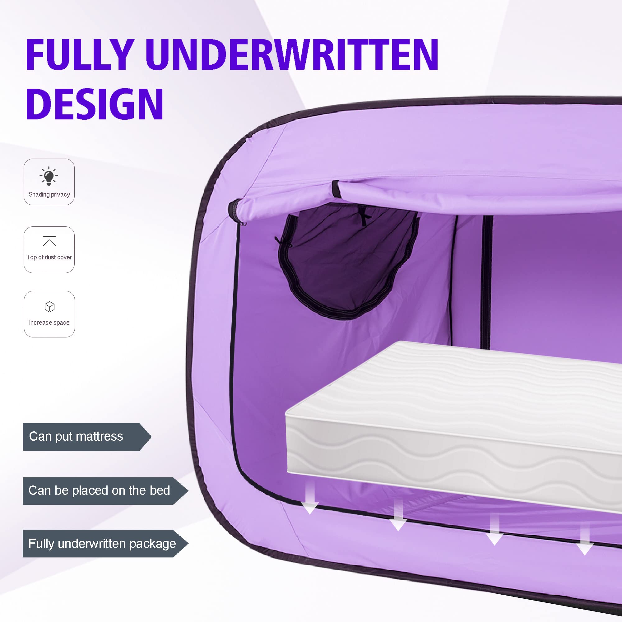 **Portable Bed Tent for Kids & Adults - Breathable Indoor Sleeping Canopy with 2 Doors, Private Dream Space - Perfect for Camping, Reading Nook & Nap Time**