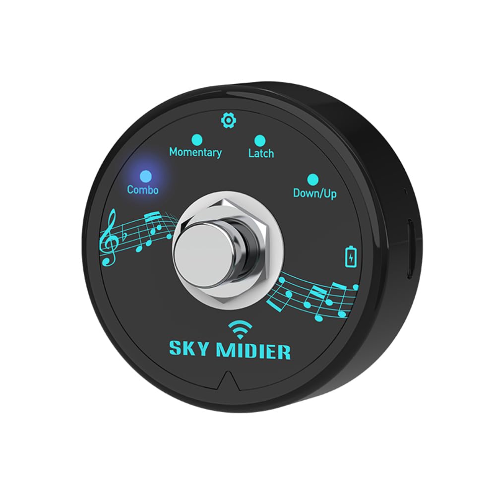 Wireless USB MIDI Foot Controller - Compact Rechargeable Pedal for Guitar & Keyboard, No Delay Data Transmission - Perfect for Live Performances & Studio Recording
