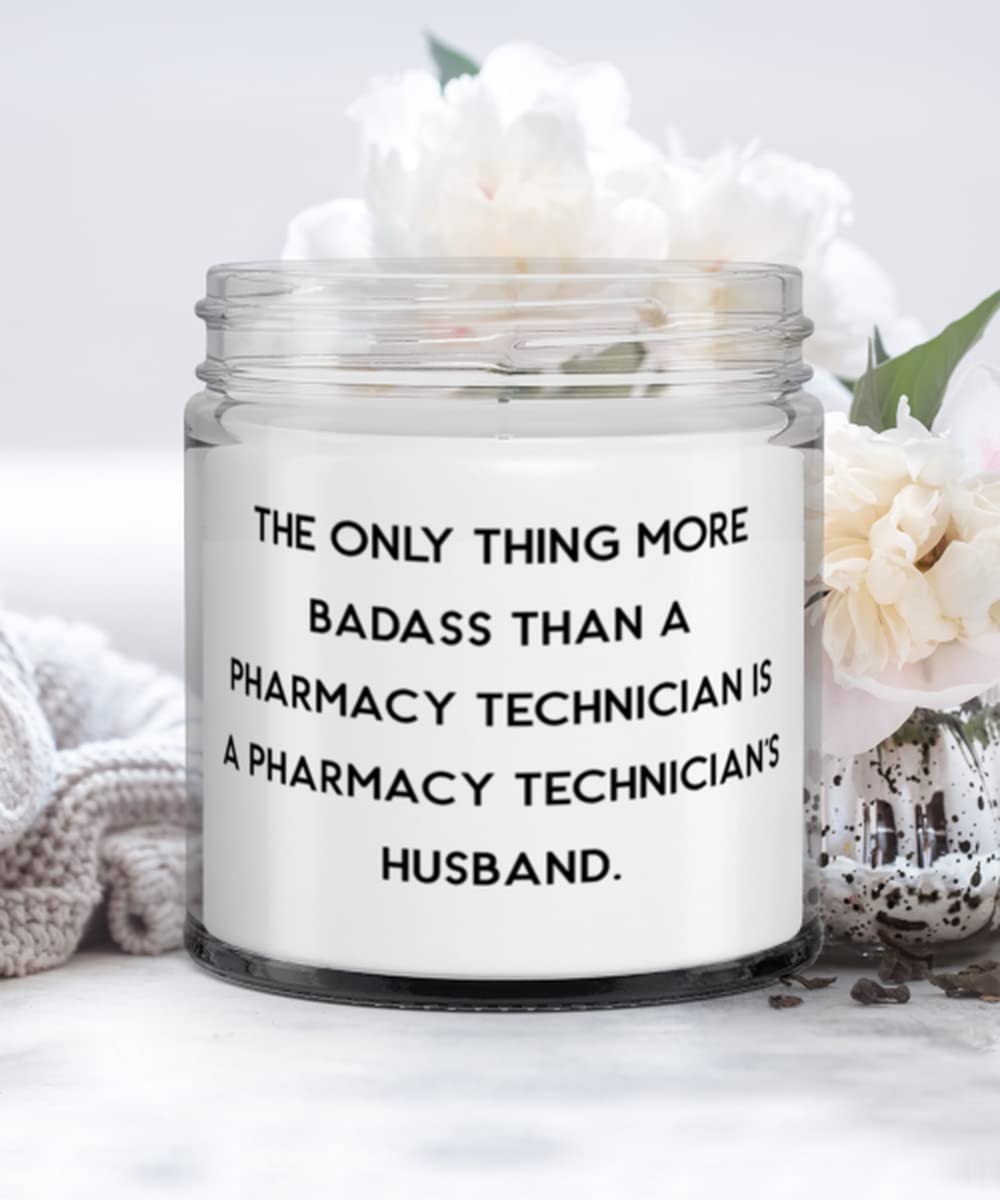 Badass Pharmacy Technician Husband Candle - Unique Gift for Husband from Wife - Perfect for Anniversary, Birthday & Romantic Surprises