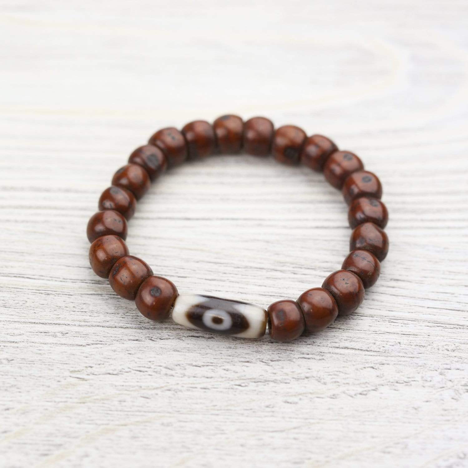 Authentic Antique Tibetan Dzi Bead Bracelet - Handmade Buddhist Prayer Mala for Meditation, Spiritual Protection & Good Luck - Perfect for Yoga, Mindfulness Practice & Gift Giving