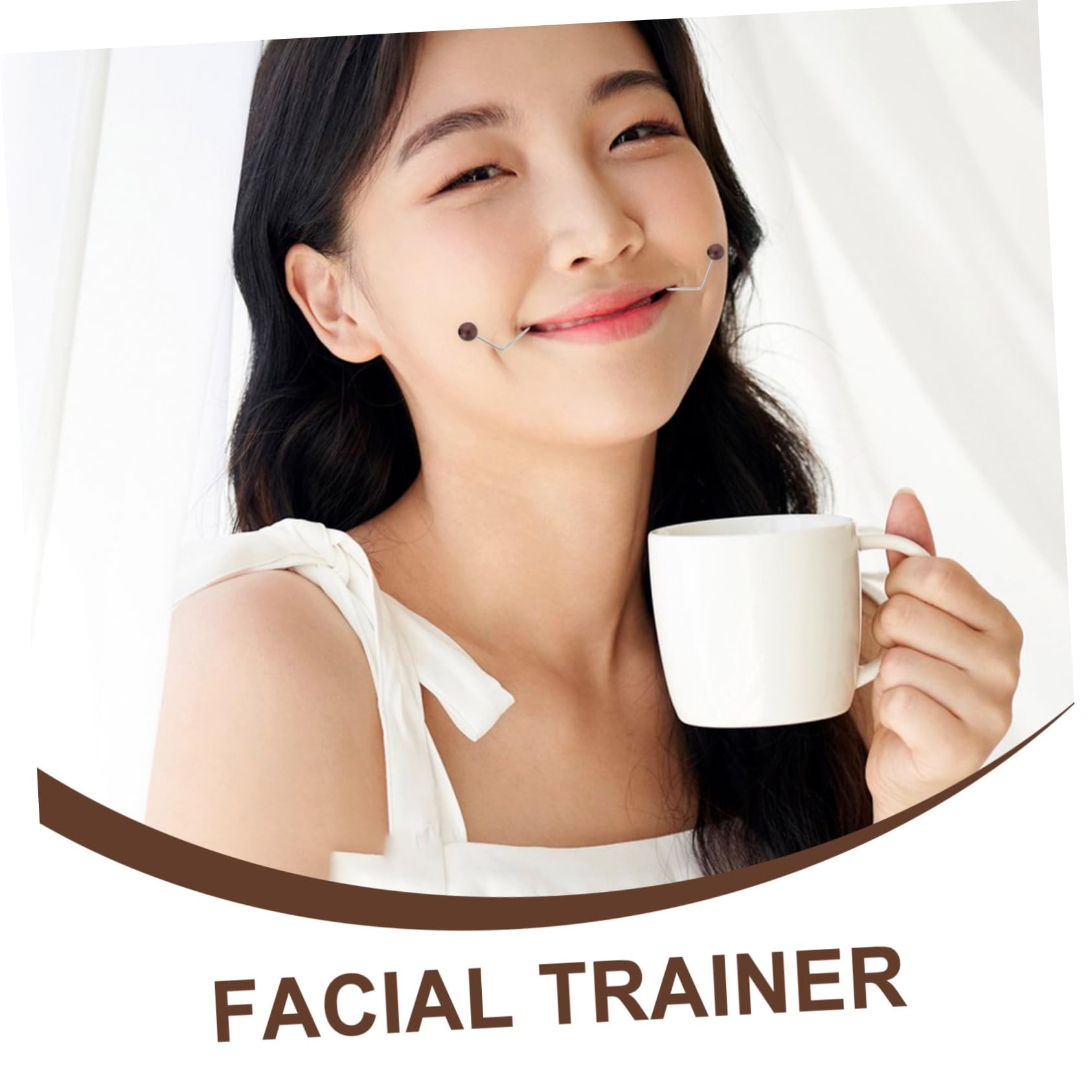 1 Pair Alloy Black Facial Dimple Trainer - Cheek Dimple Maker Tool for Face Exercise & Natural Dimples | Perfect for Cosplay, Selfies & Beauty Enhancement