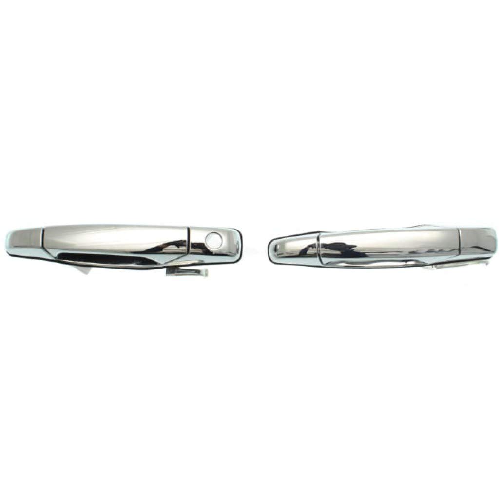 KarParts360 Chrome Exterior Door Handle Set for Chevy Silverado 1500 (2007-2013) - Front & Rear Driver & Passenger Side with Key Hole - Perfect for Replacement & Restoration Projects