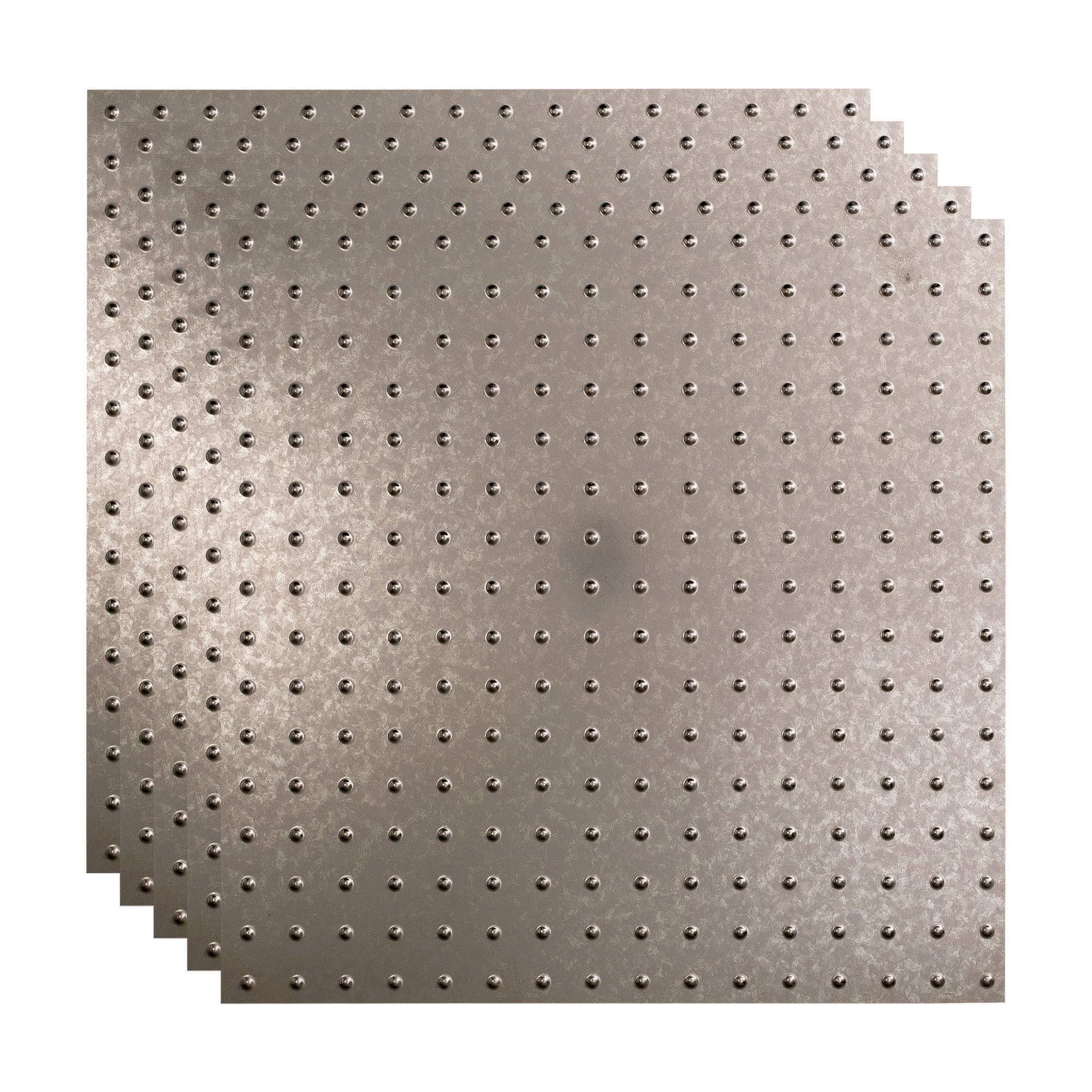 FASÄDE 2x2 ft Decorative Ceiling Tiles - 5 Pack Galvanized Steel Minidome Vinyl Lay-in Panels for Home Office & Commercial Interior Design