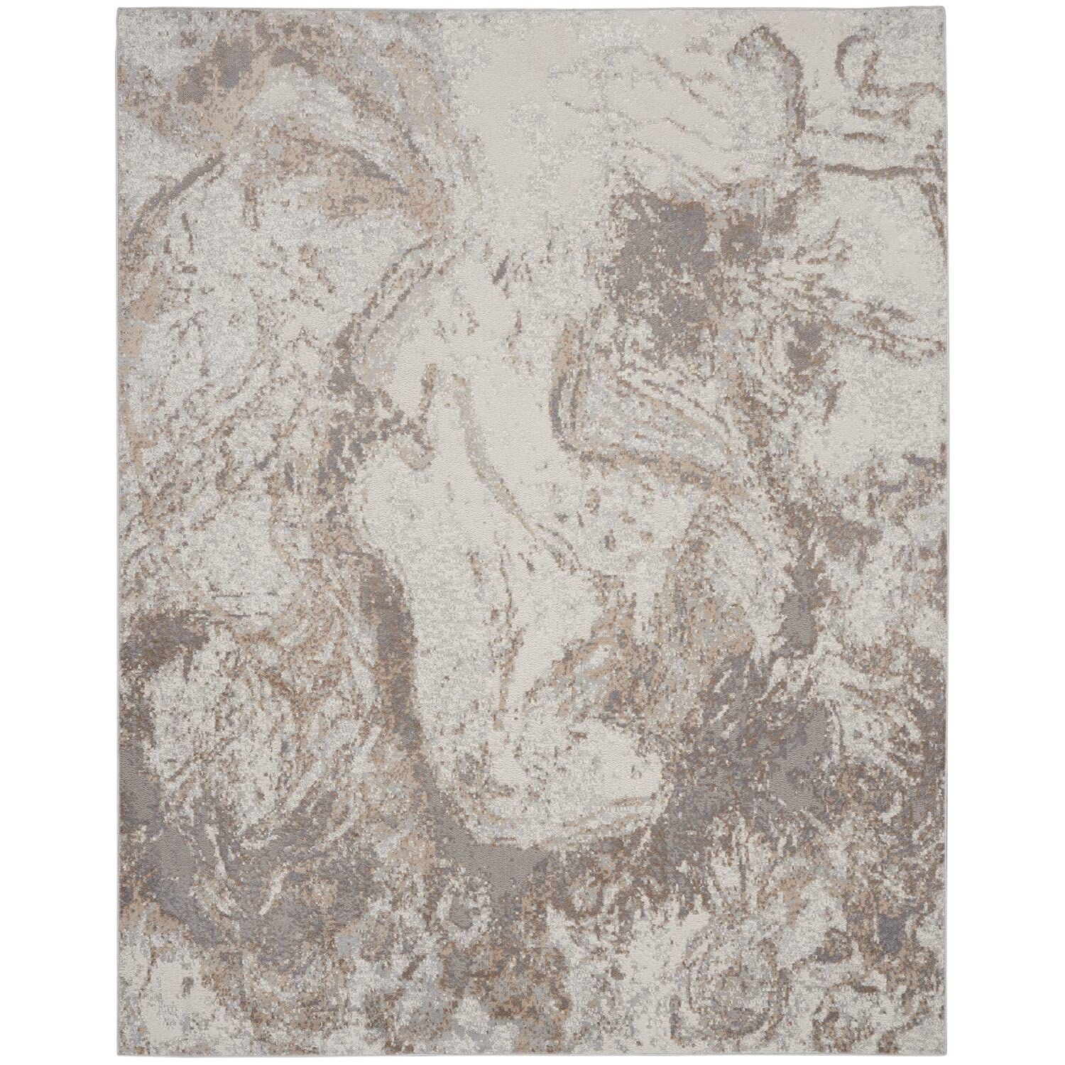 Nourison Elation Abstract Ivory Grey 7'10