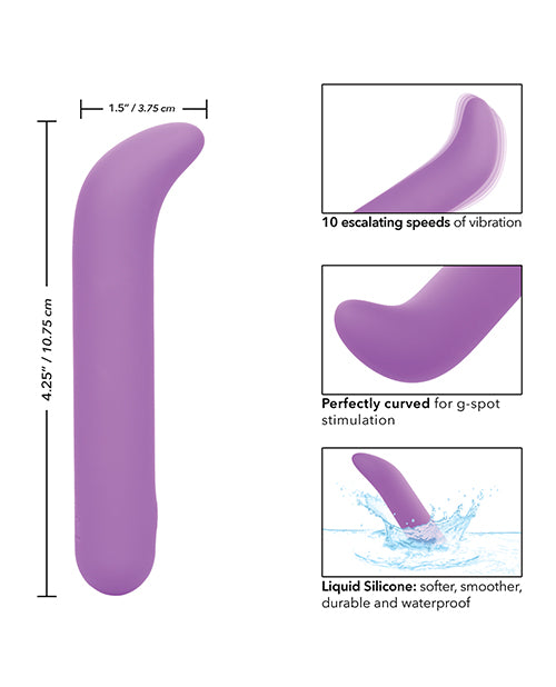Bliss Liquid Silicone Rechargeable Mini G-Spot Vibrator - Purple | Waterproof Personal Massager for Women | Perfect for Solo Play & Couples Intimacy