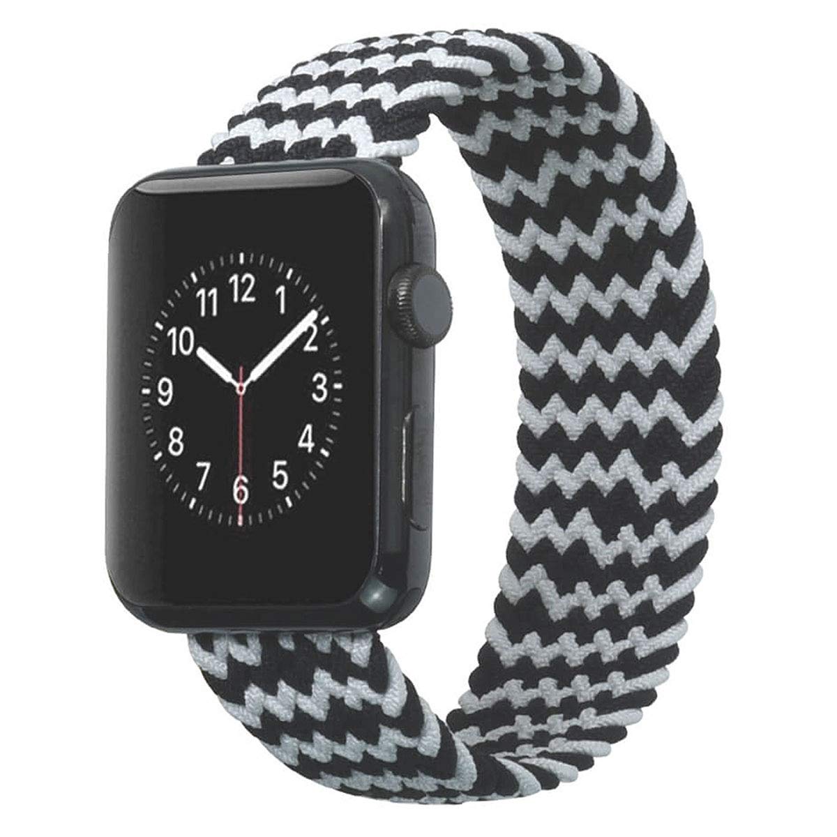WareWel Braided Solo Loop Strap for Apple Watch 44mm 40mm - Lightweight Stretchy Elastic Band Compatible with iWatch Series 7/6/5/4/3/2/1/SE - Perfect for Workouts, Running & Everyday Wear (Men & Women)