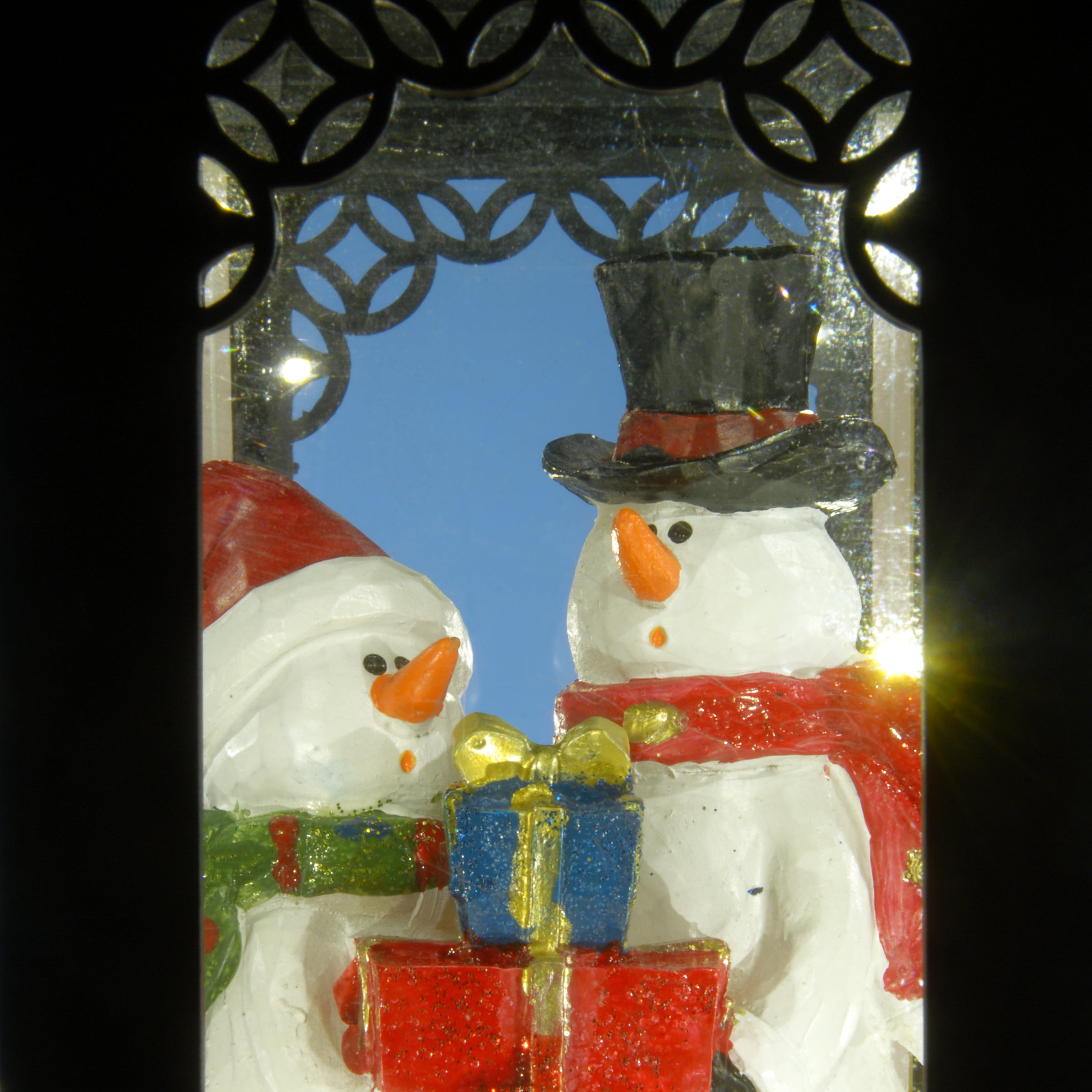 15 Inch LED Holiday Lantern with Timer - Outdoor Christmas Decorations for Porch, Patio, and Garden Party Lighting