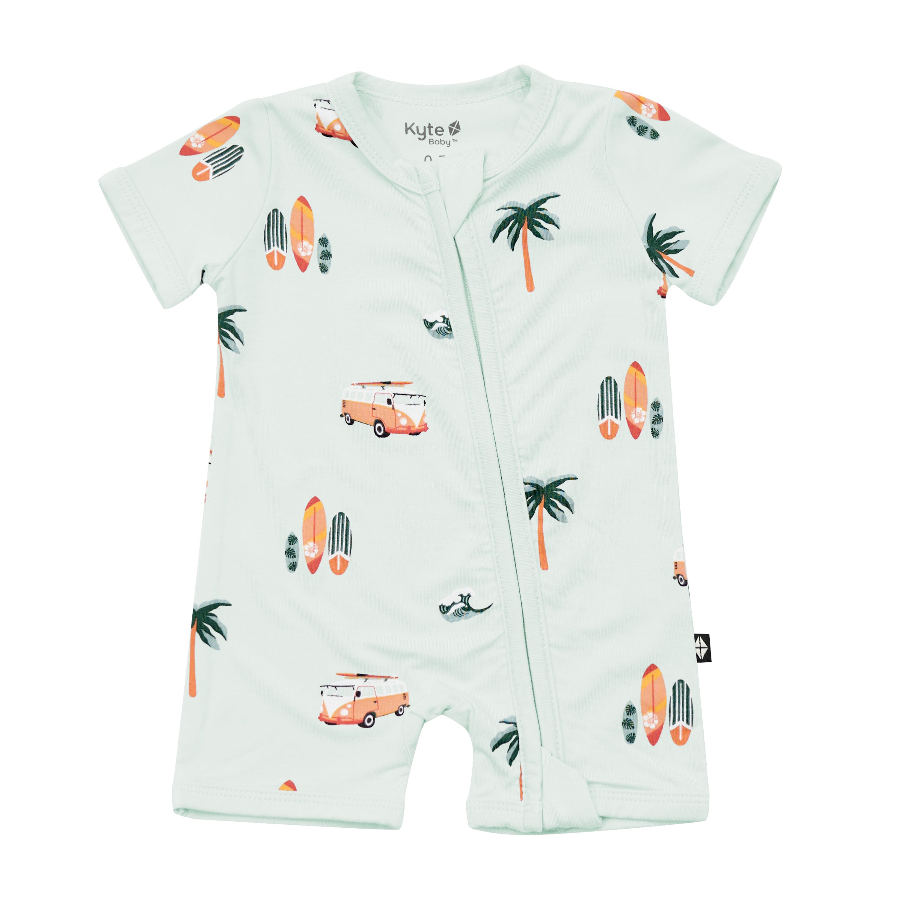 Zippered Shortall Romper for Women - Casual Summer Outfit in Dew Surf - Perfect for Beach, Picnic, and Outdoor Activities